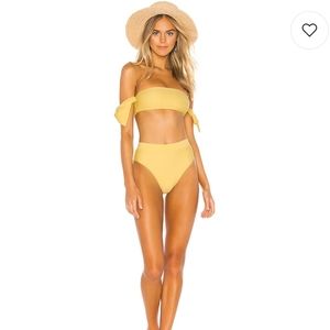 Tularosa felicity bikini bottom high waisted fit yellow color size M